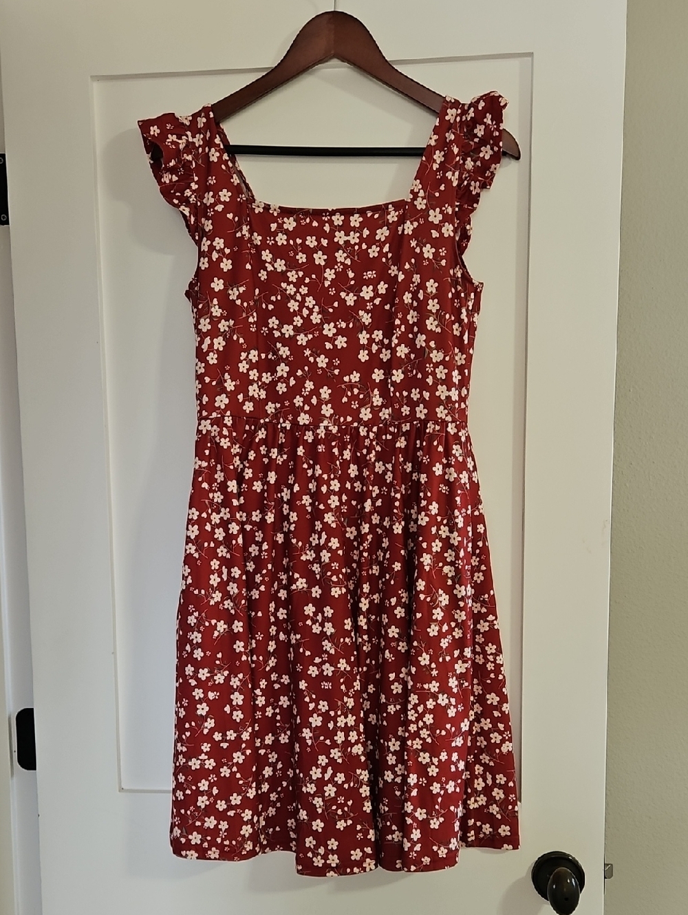 Red Floral Sundress M
